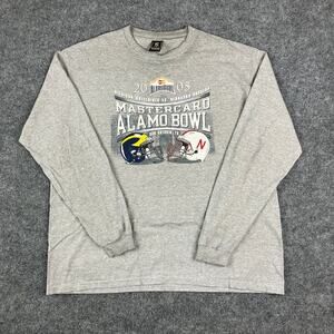 Gear For Sports Long Sleeve T-Shirt Mens XXL Gray 2005 Mastercard Alamo Bowl